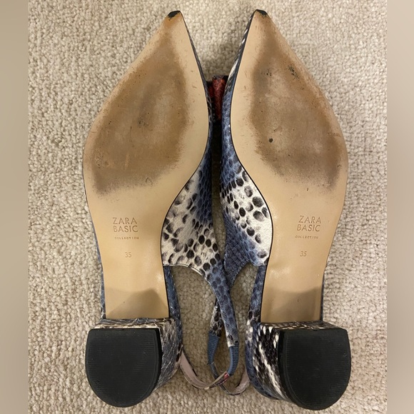 Zara Snakeskin Slingback Pumps - Picture 6 of 6